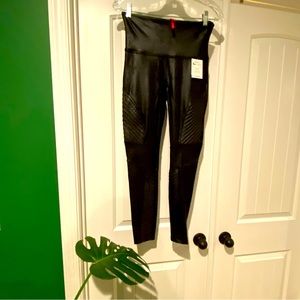 SPANX Faux Leather Moto Jeggings - NWT